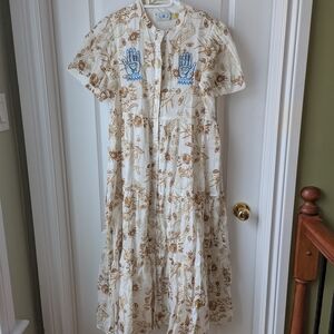 Unlogical Poem Dress With Mystical Pattern And Embroidered Detail